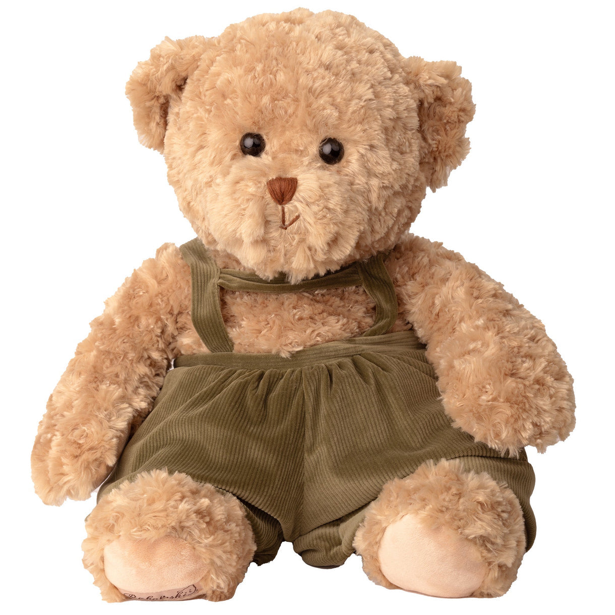 The Great Winter Anton Brown Bear wearing Festive Olive Overalls
