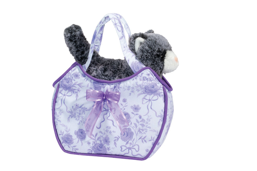 Fancy Flower Sassy Sak Purse with Kitten Plush
