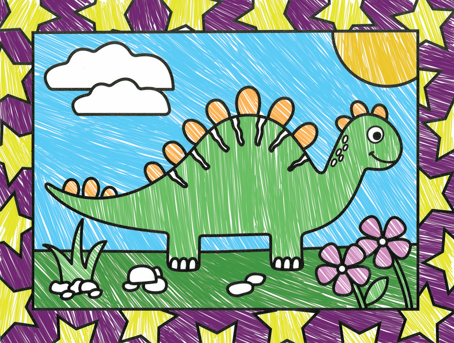 Stained Glass Coloring Book: Dinosaurs