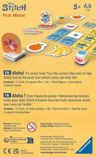 Ravensburger Disney Stitch Fruit Mission Card & Travel Game