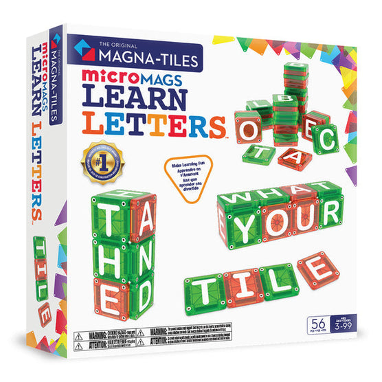 Magna-Tiles MicroMags Learn Letters 56 Piece Set