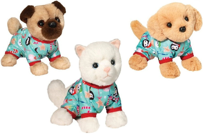 Holiday PJ Animal Assorted Plush