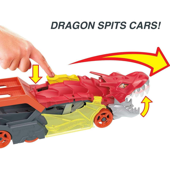 Hot Wheels City Toy Car Track Set, Dragon Launch Transporter