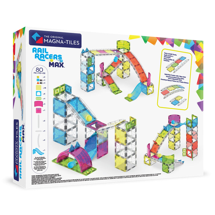 Magna Tiles Rail Racers Max Magnetic Building Toy 80-Piece Set