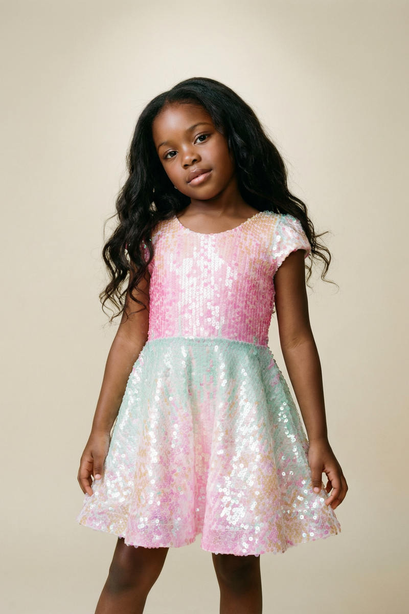 Sorbet Swirl Skater Dress, Size 5-6