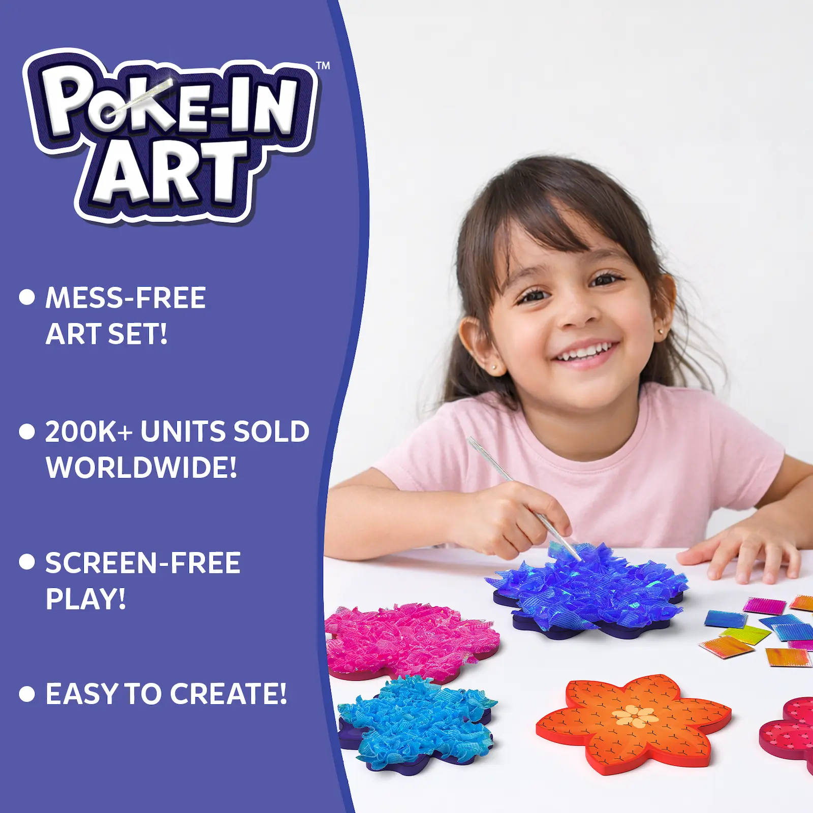 Skillmatics Poke-in Art Flower Bouquet Mess-Free Craft Kit for Kids