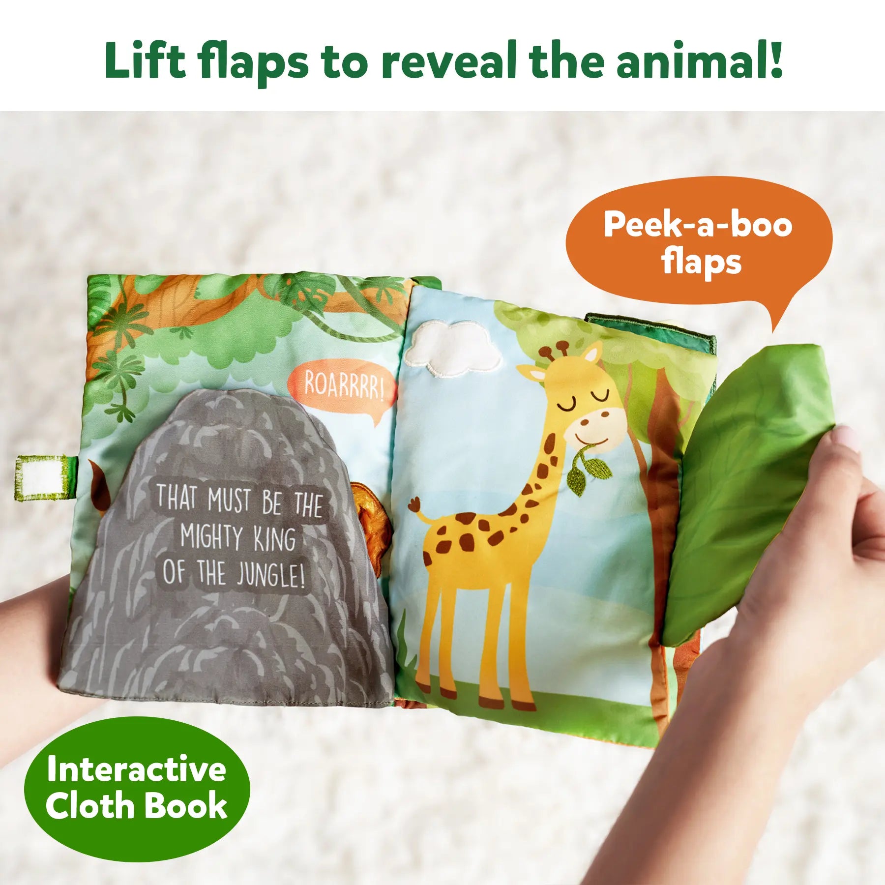 Skillmatics Peek-A-Boo Jungle Theme Interactive Soft Cloth Book 6 Months+