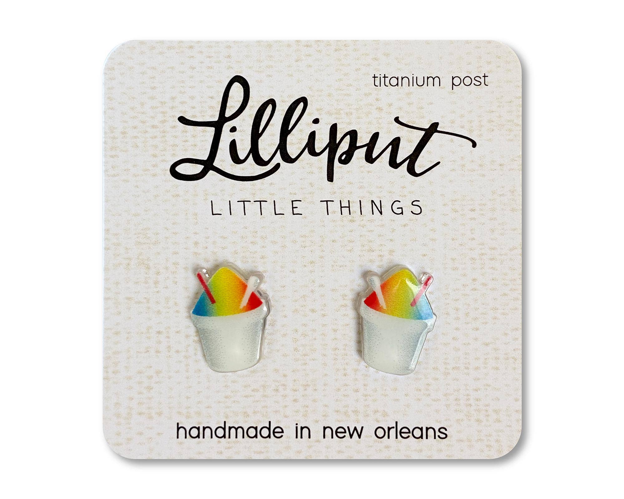 Rainbow Snoball Earrings // New Orleans Earrings