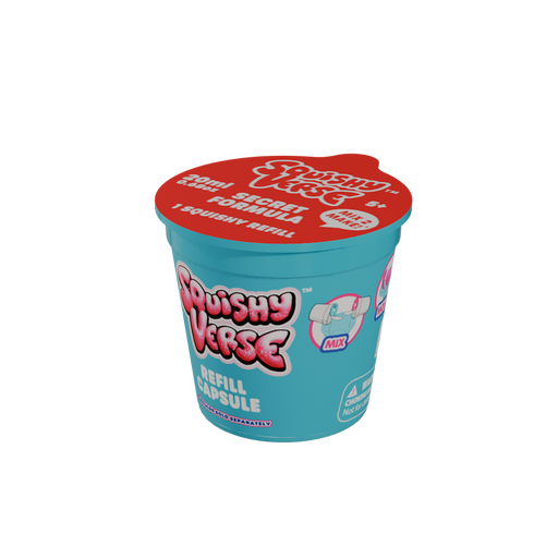 Squishy Refill Capsules: DIY Kit with Bio-Glitter, 4 Assorted Colors