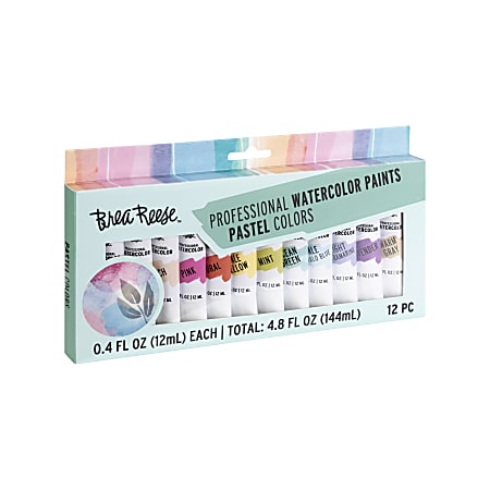 Brea Reese Professional Watercolor Paint Pastel Set 12 Tubes