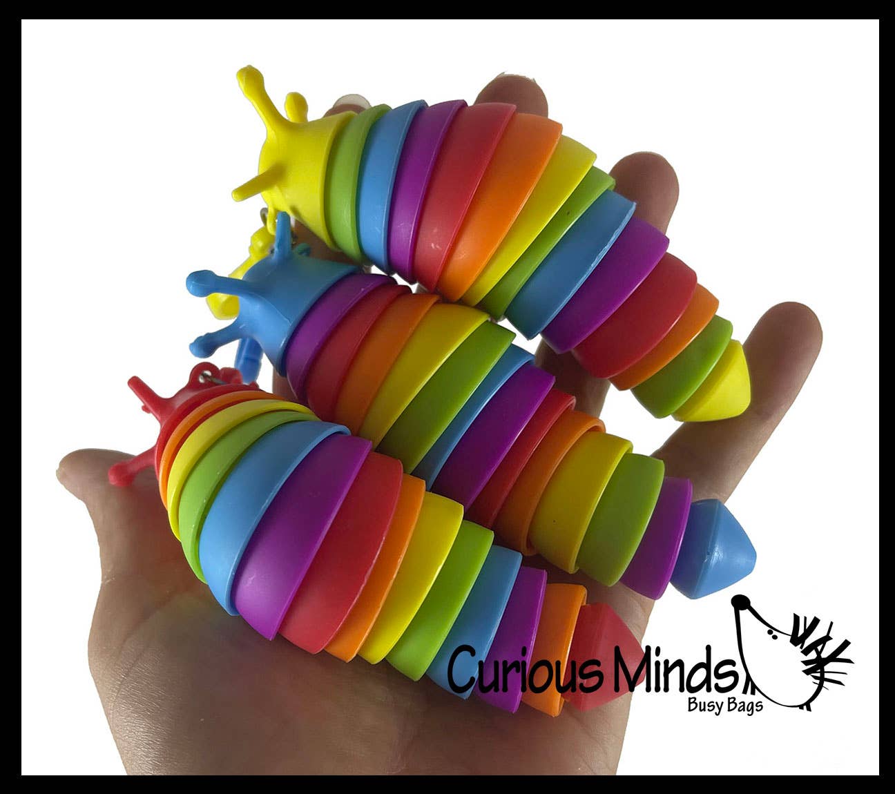 Single Small Fidget Slug on Clip Articulated Jointed Moving Slug