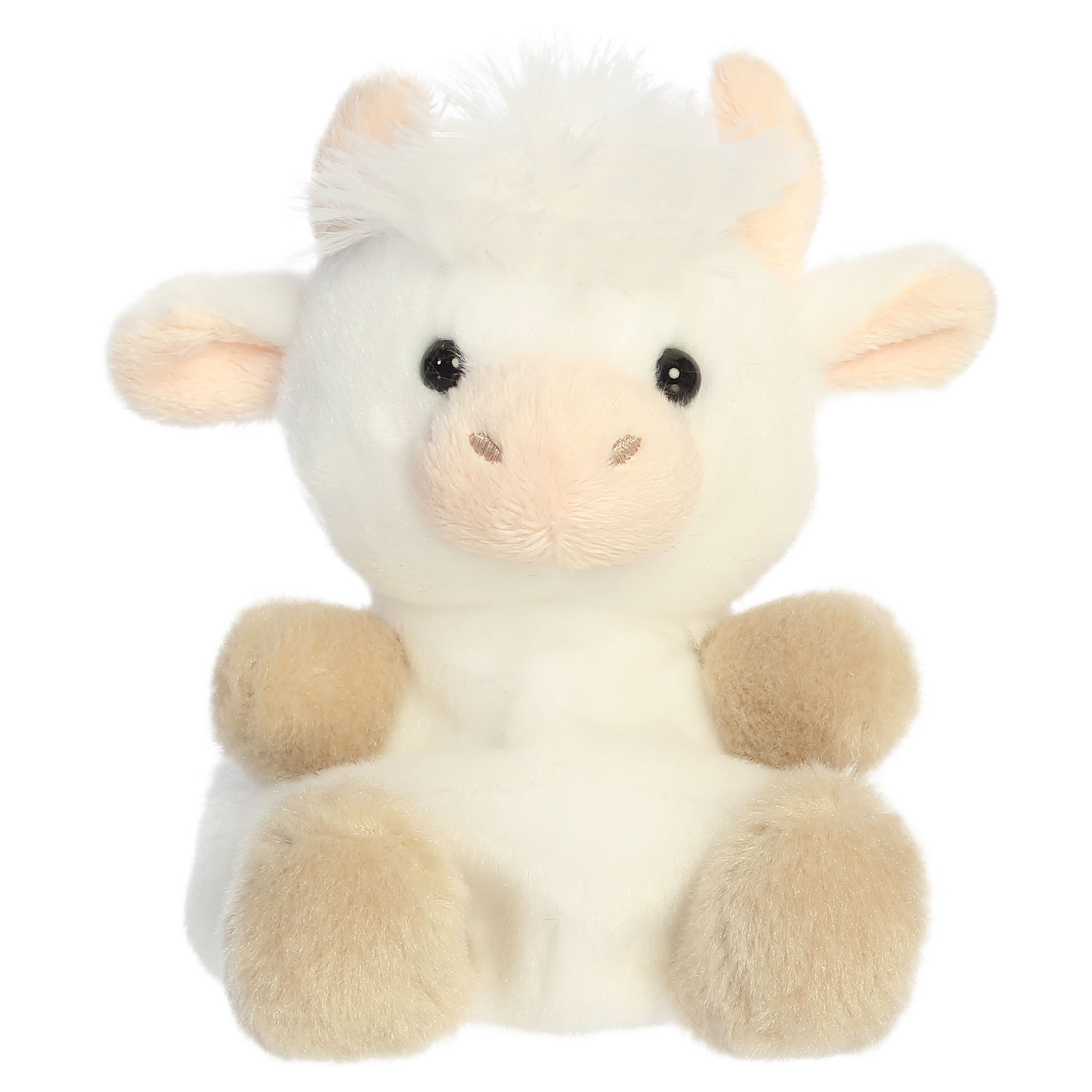 Aurora Palm Pals Halleigh Highland Cow Plush 5in White