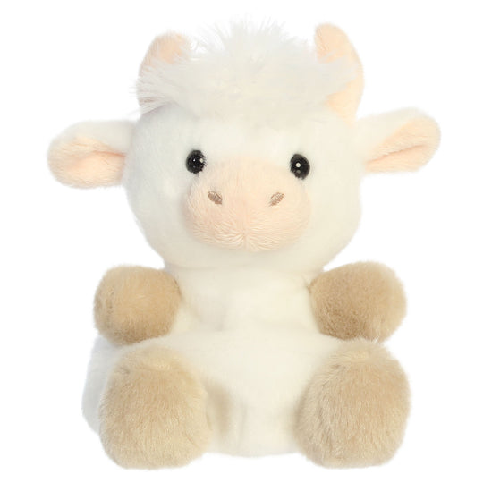 Aurora Palm Pals Halleigh Highland Cow Plush 5in White