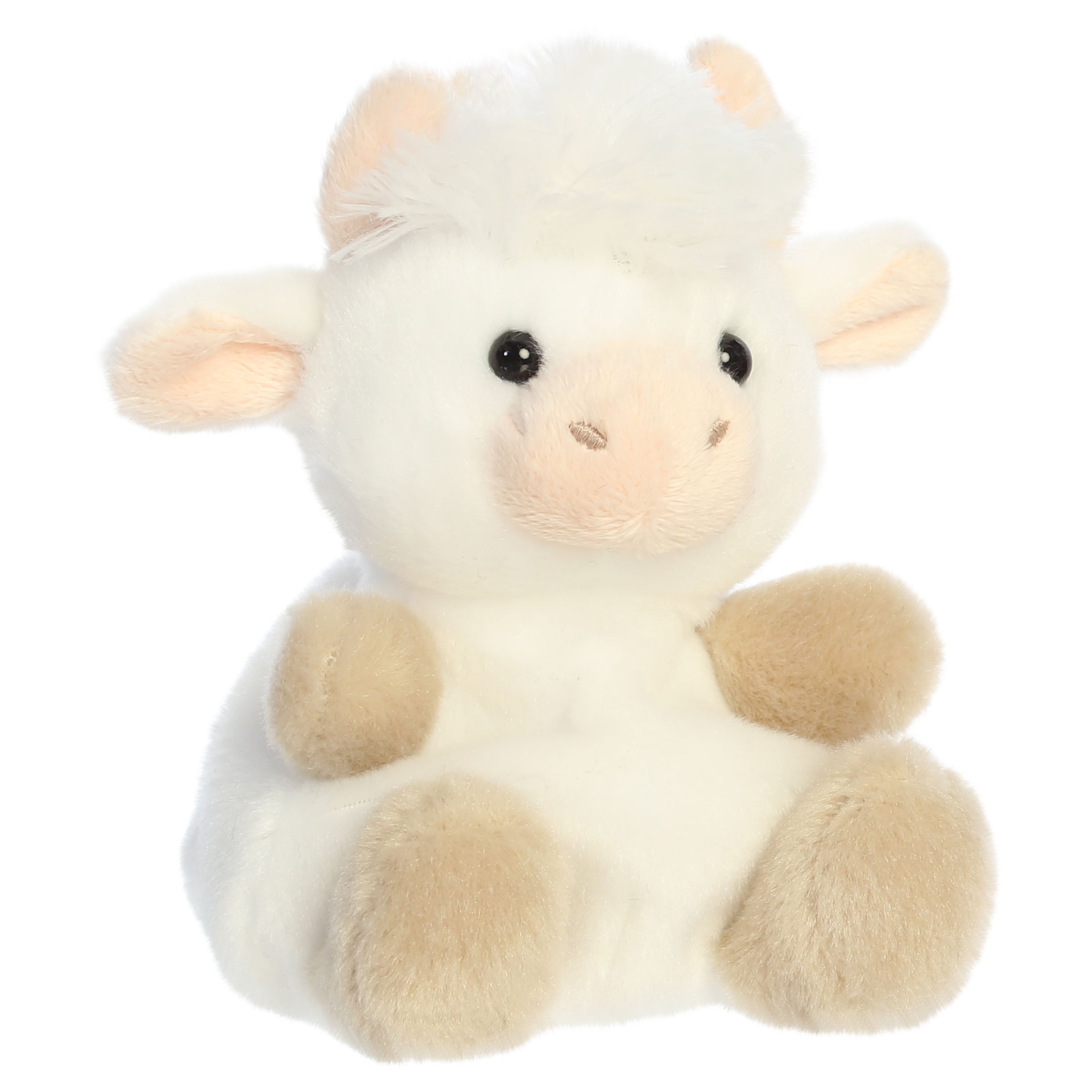 Aurora Palm Pals Halleigh Highland Cow Plush 5in White