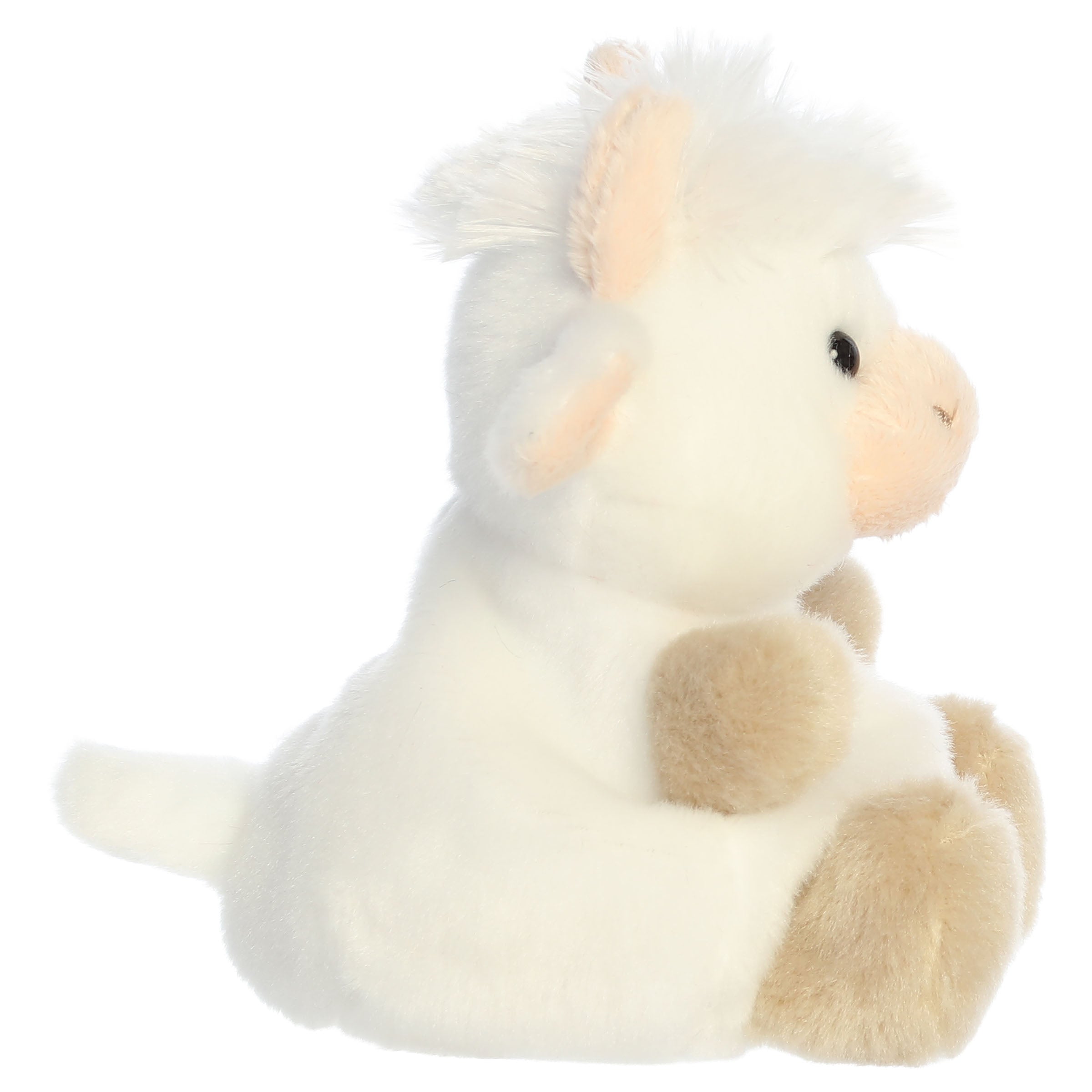 Aurora Palm Pals Halleigh Highland Cow Plush 5in White