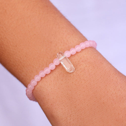 Rose Quartz intention Stretch Bracelet PuraVida