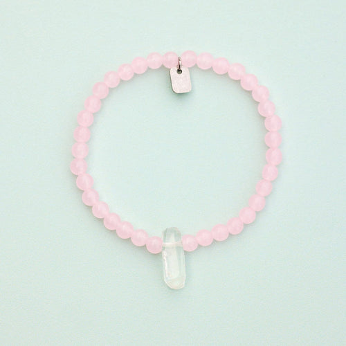 Rose Quartz intention Stretch Bracelet PuraVida