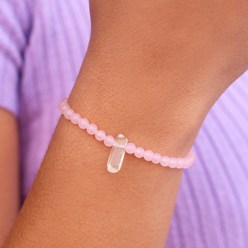 Rose Quartz intention Stretch Bracelet PuraVida