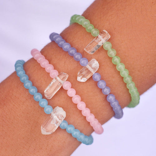 Rose Quartz intention Stretch Bracelet PuraVida