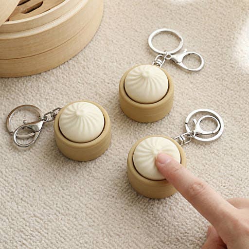 Original Dumpling Clicker Keyring – Mini Stress Relief Figet