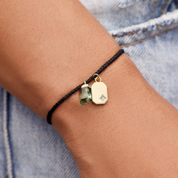 Raw Emerald Gold Charm Bracelet PuraVida