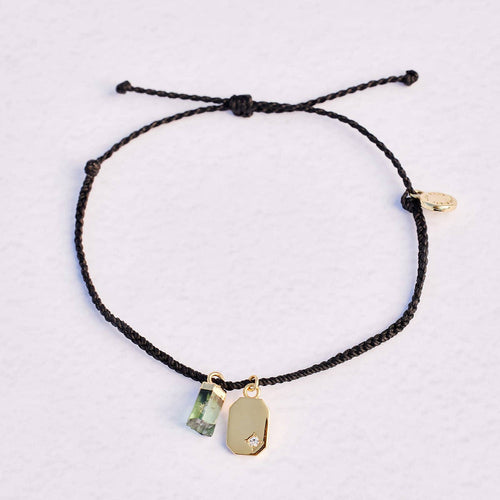 Raw Emerald Gold Charm Bracelet PuraVida