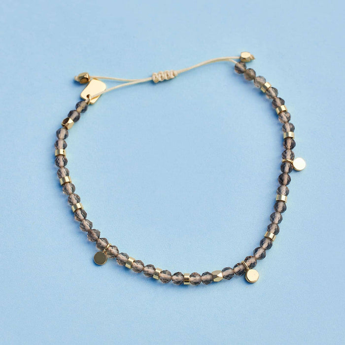 Smokey Quartz Beaded String Bracelet Pura Vida