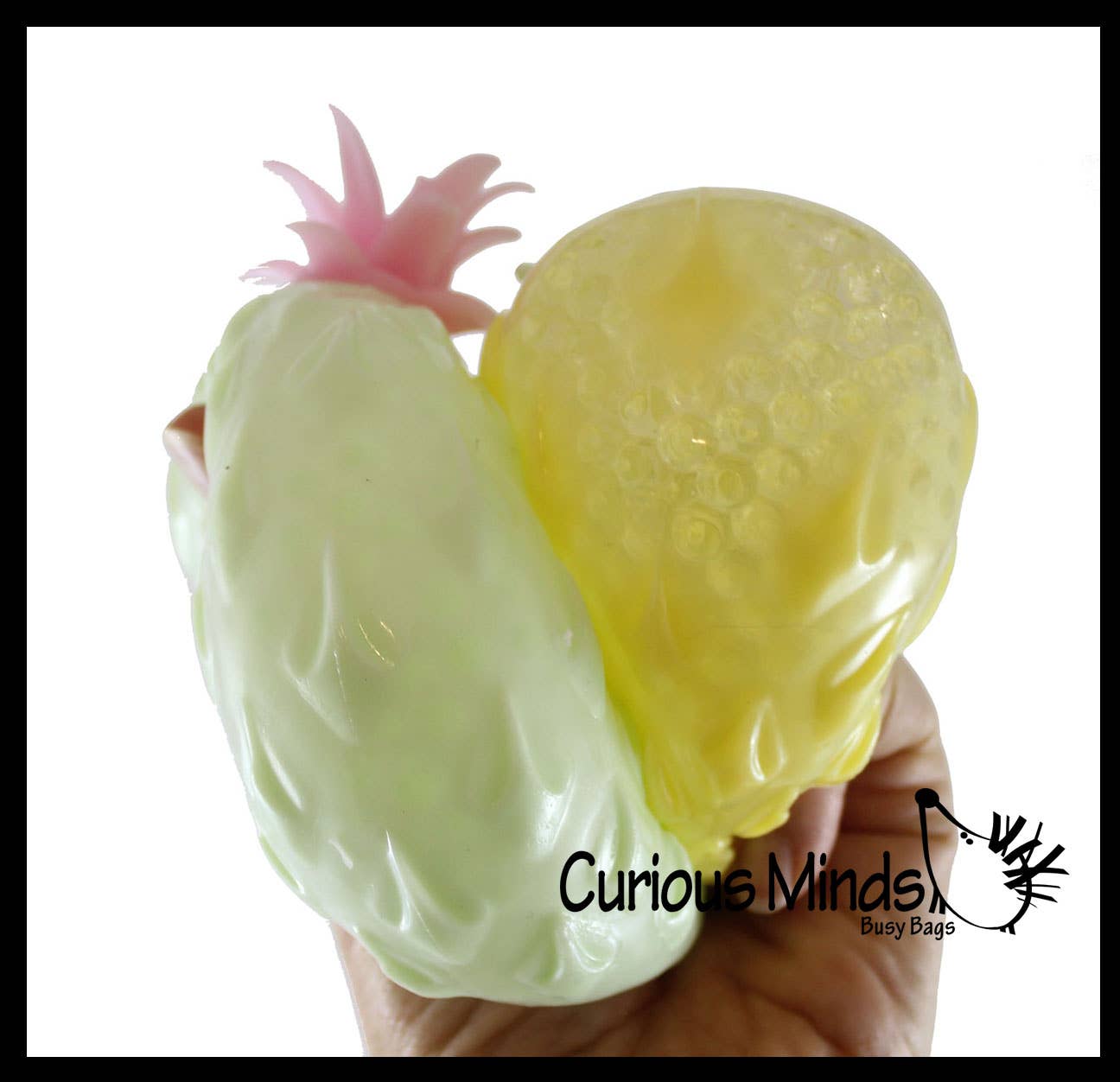 Single Colored Pineapple Fruit Water Bead Filled Squeeze Stress