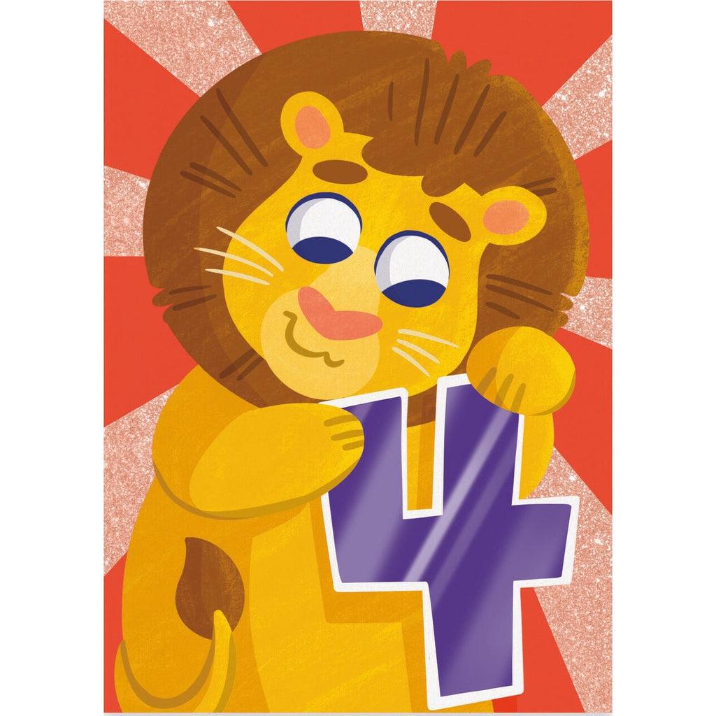BIRTHDAY CARD: LION 4 YEAR OLD