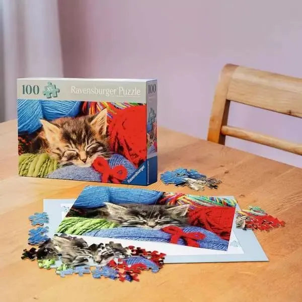 Wool Cat - 100 Piece Jigsaw Puzzle by Ravensburger