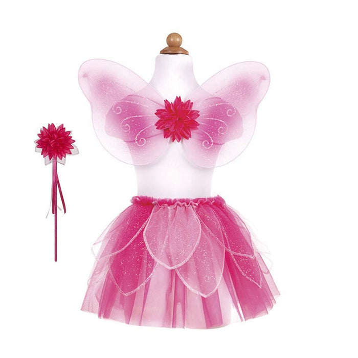 Fancy Flutter Skirt Sets with Wings & Wands Pink