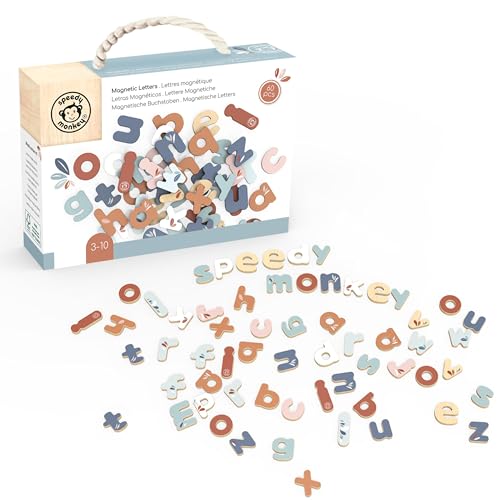SPEEDY MONKEY Magnetic Alphabet Fishing Game Wooden Educational Toy