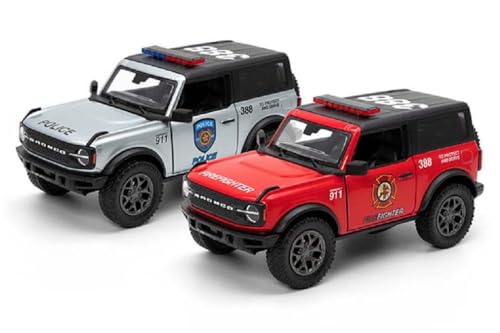 KiNSMART 2022 Ford Bronco Die-Cast Police Model Car 5-Inch