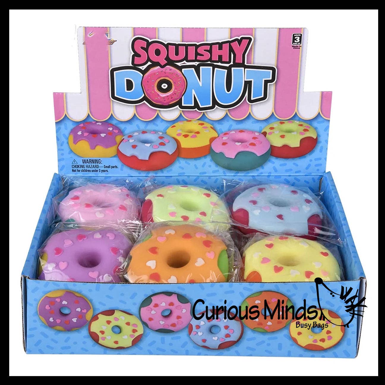 Single Donut Doughnut Soft Doh Filled Stretch Ball with Removable