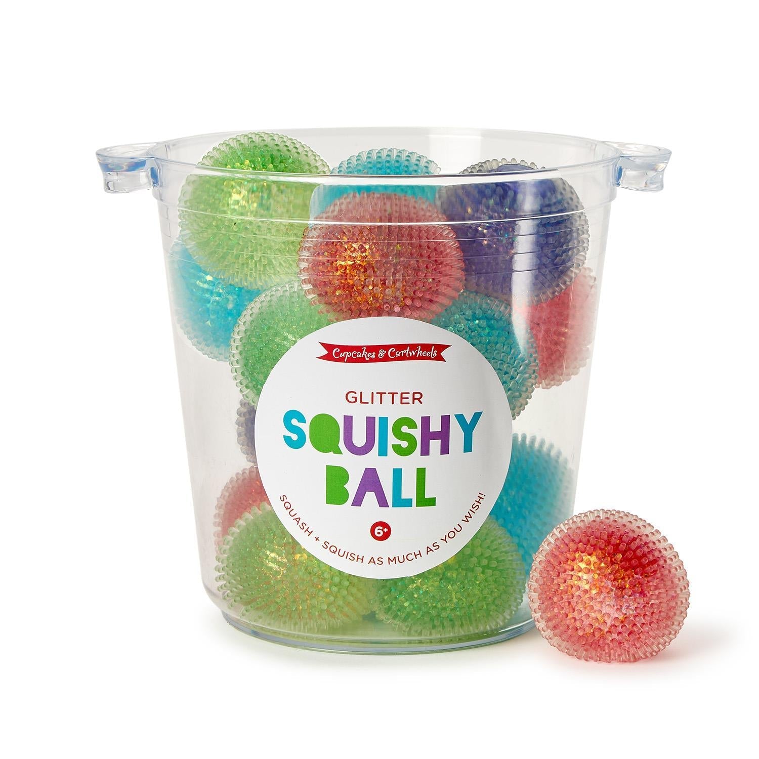 Blob Bauble 36 Pc Glitter Squishy Ball Set with Bucket