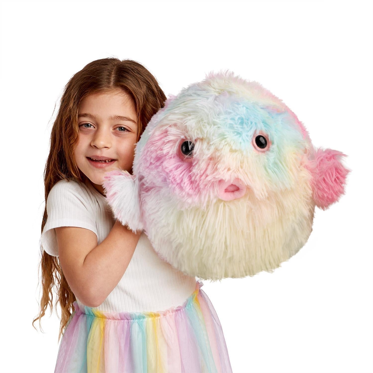 Snuggle Puff Super Soft Rainbow Puffer Fish