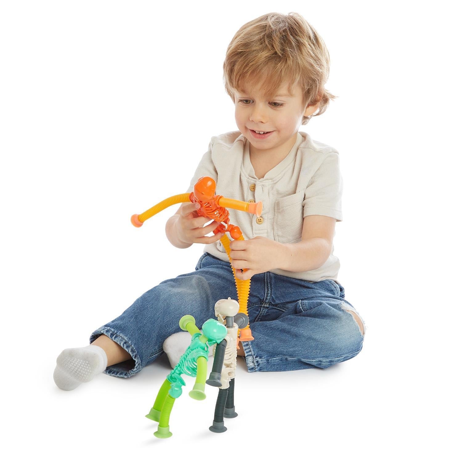Funny Bones Light-Up Flexible Accordion Skeleton 24-Piece Set