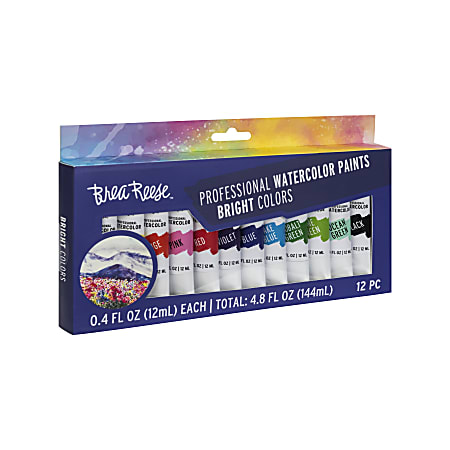 Brea Reese Professional Watercolor Paint Set 12 Bright Tubes