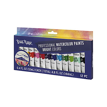 Brea Reese Professional Watercolor Paint Set 12 Bright Tubes