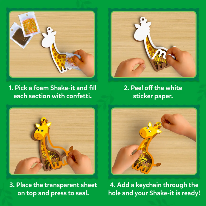 Skillmatics Kids Shake-its Amazing Animals Craft Kit