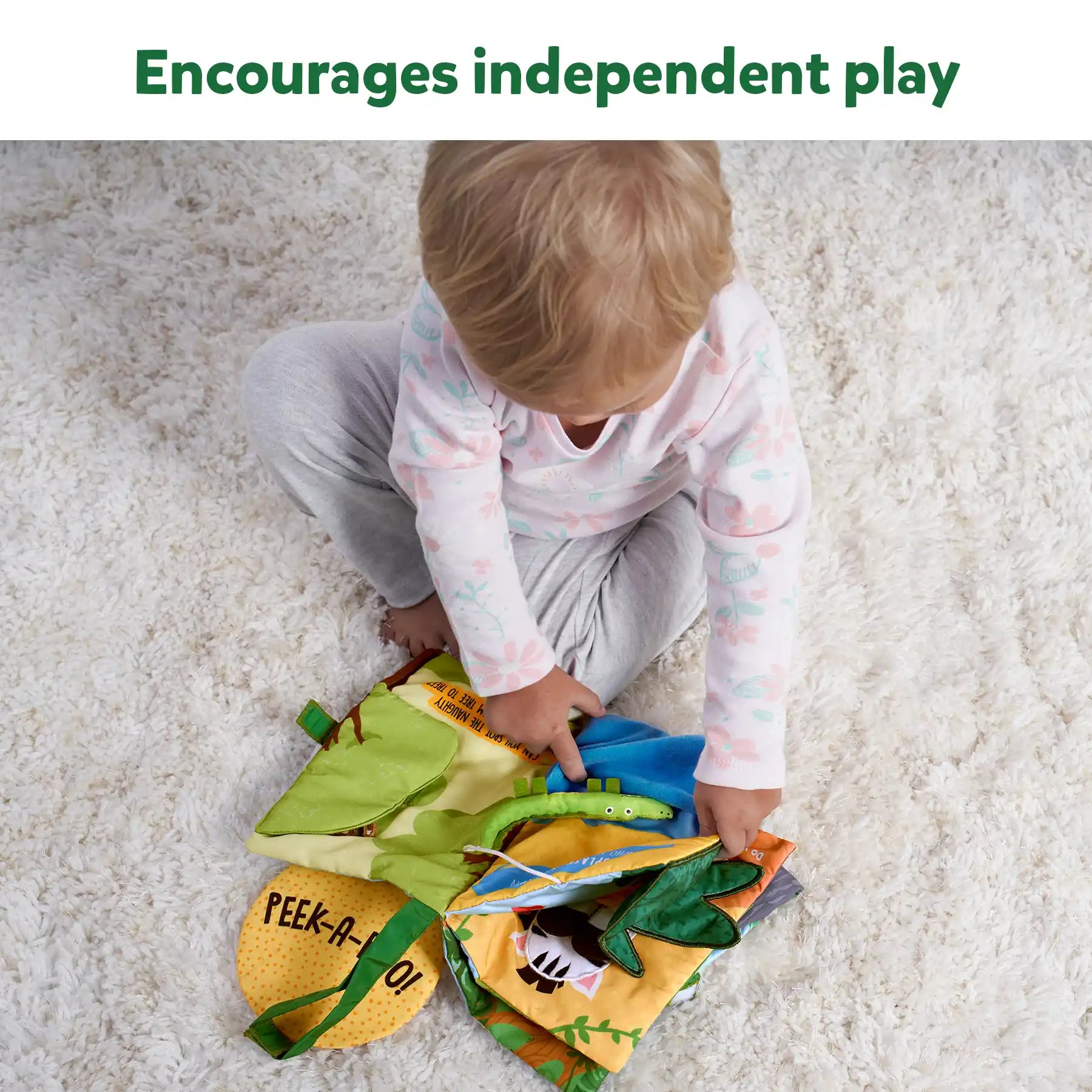 Skillmatics Peek-A-Boo Jungle Theme Interactive Soft Cloth Book 6 Months+