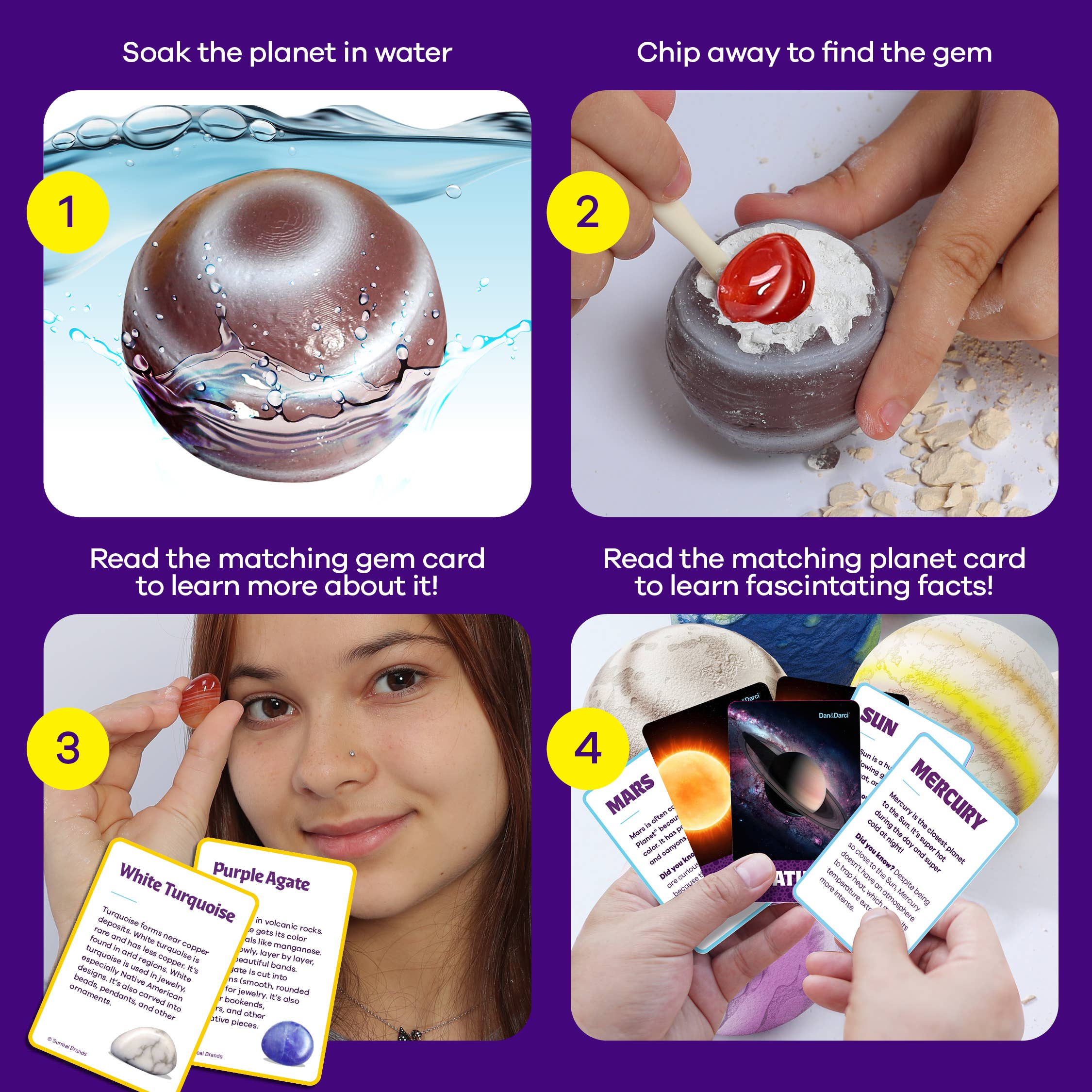 Galaxy Gem Dig Kit for Kids - Gemstones Digging Science Kit