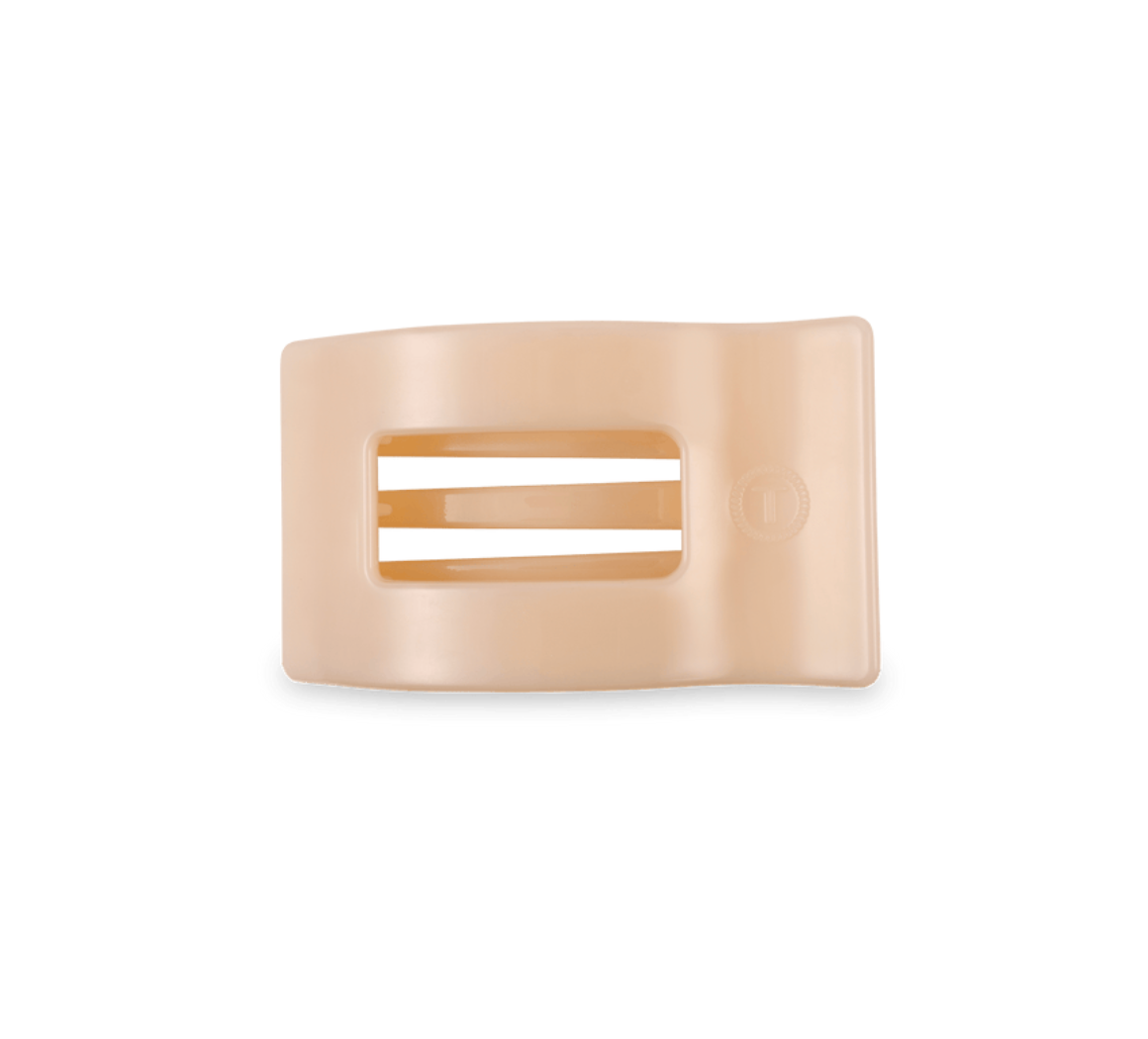 Teleties Small Flat Rectangle Hair Clip Almond Beige