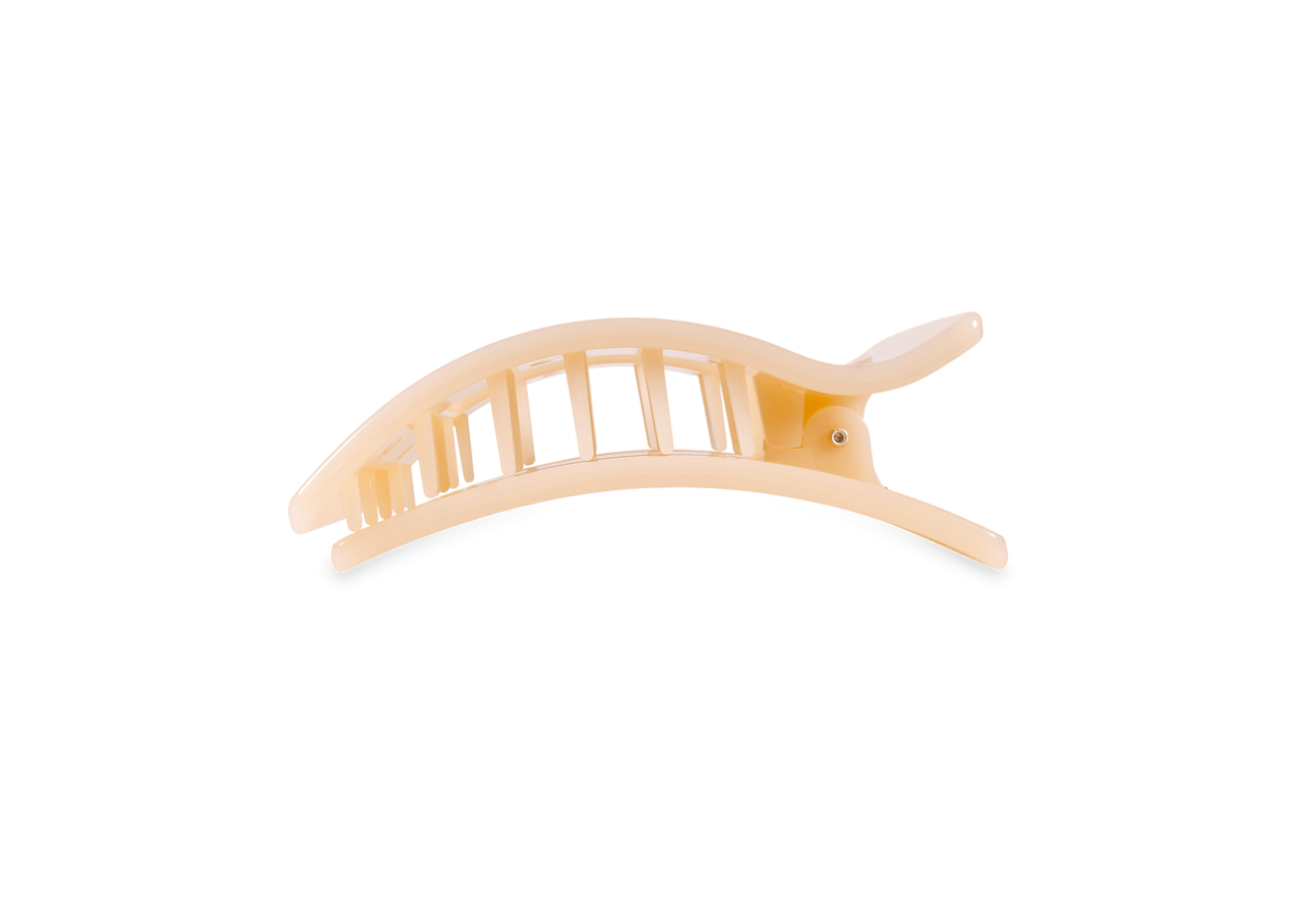 Teleties Small Flat Rectangle Hair Clip Almond Beige
