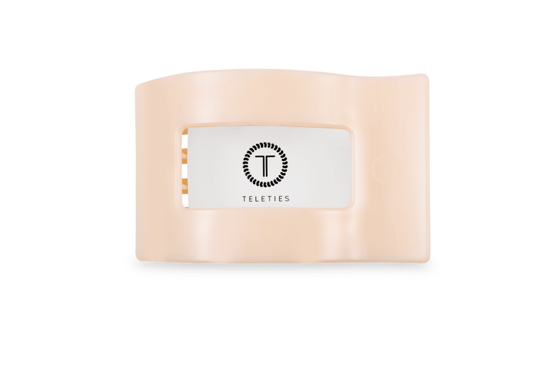 Teleties Small Flat Rectangle Hair Clip Almond Beige