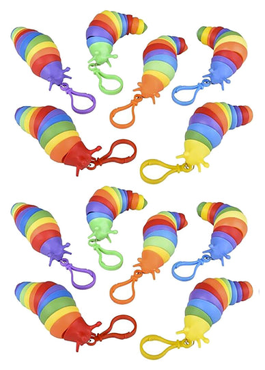 Single Small Fidget Slug on Clip Articulated Jointed Moving Slug