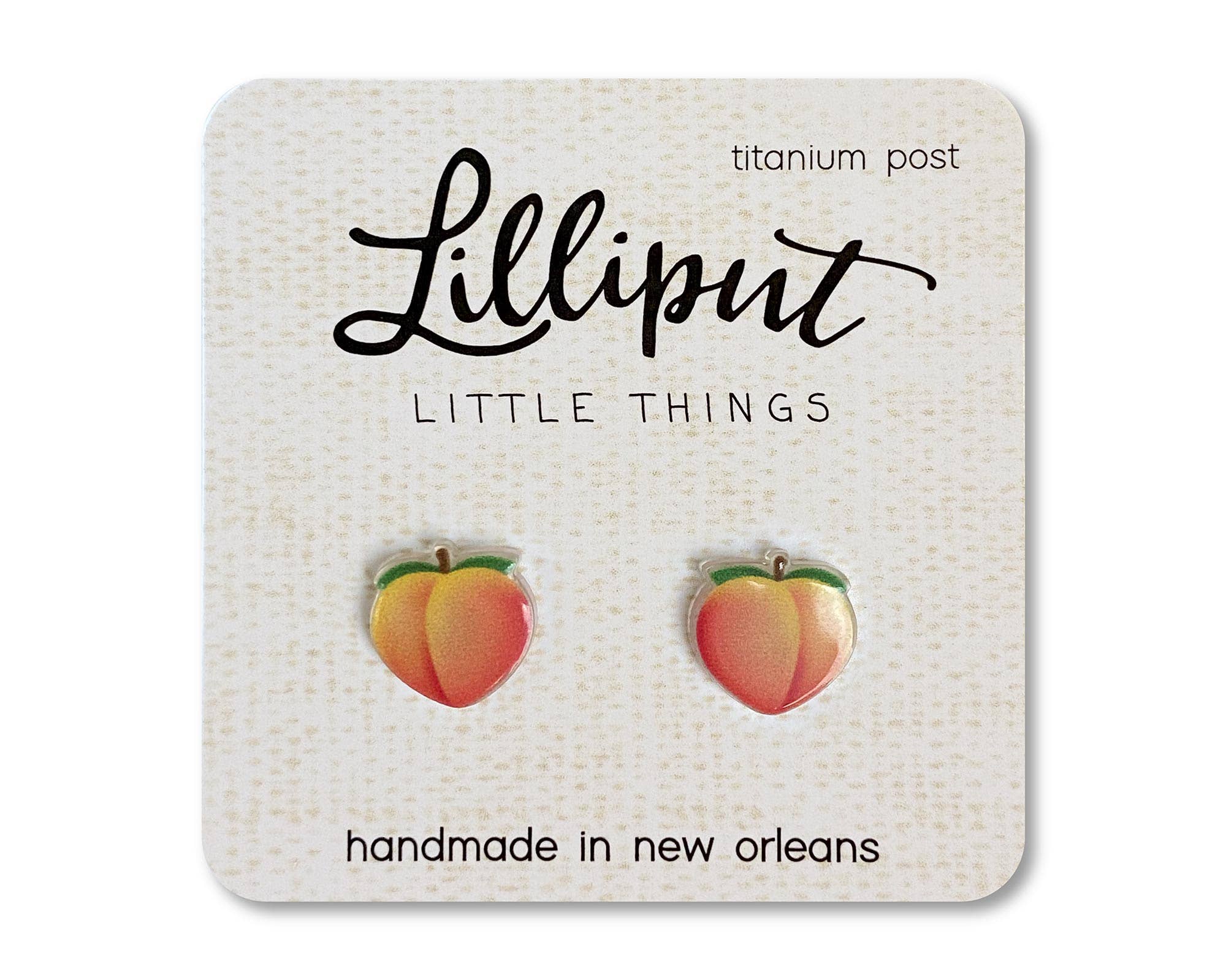 Lilliput Peach Earrings // Fruit Earrings