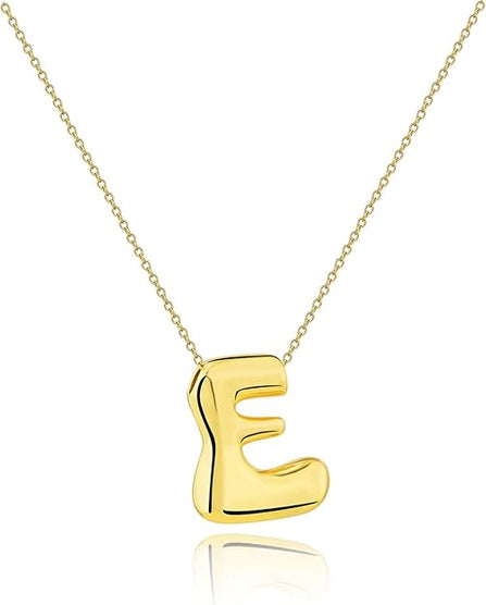 Gold Big Bubble Letter Necklace