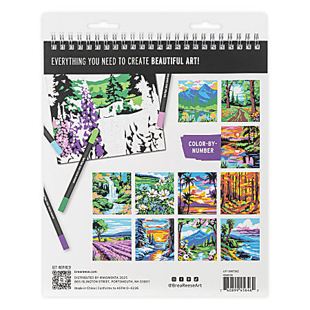 Brea Reese Color-by-Number Marker Pad Kit Mountain Landscapes