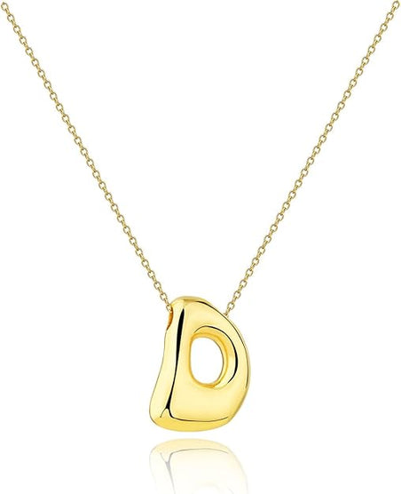 Gold Big Bubble Letter Necklace